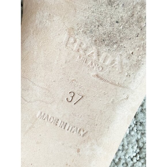 Prada Nude Patent Leather T-Strap Sandals Women's Size: 7 - Picture 10 of 11